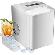 Countertop Ice Maker, Portable Ice Machine Self-Cleaning, 9 Cubes in 6 Mins, 26 lbs/24Hrs, 2 Sizes of Bullet Ice for Home Party Office, Black